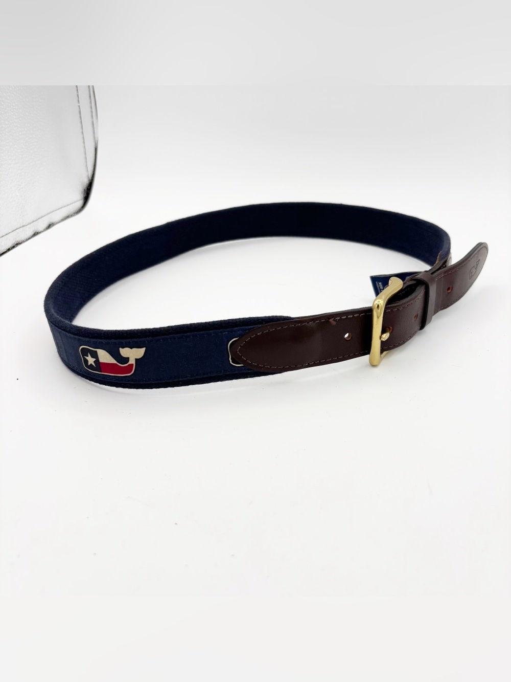 Vineyard Vines Texas Flag Whale Logo Belt